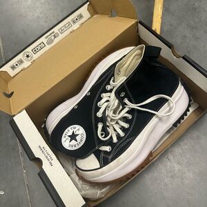 Converse Run Star Hike Hi Black and White Platform Sneakers